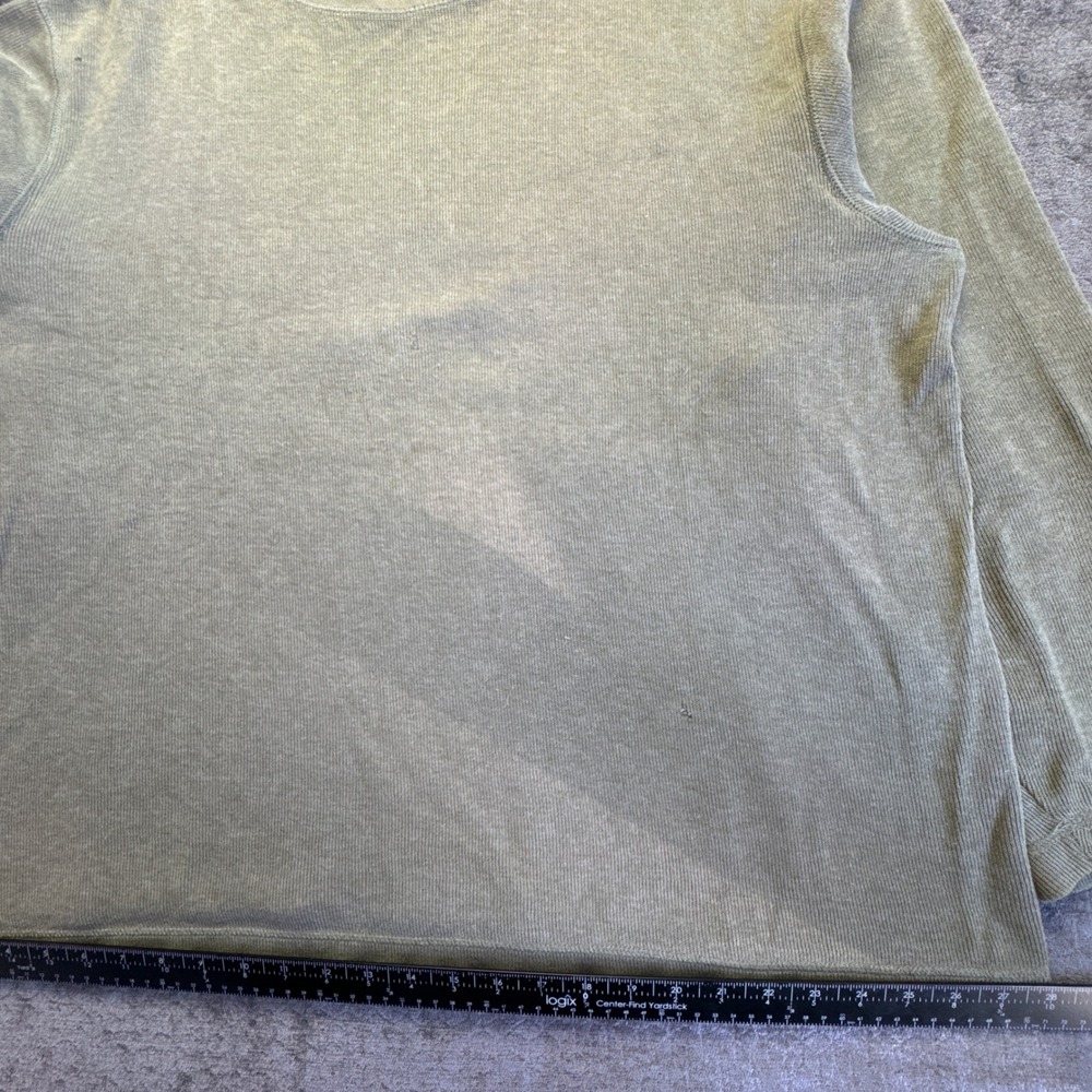 Banana Republic Sweater Men XL Olive Green Ribbed Knit Cotton Pullover Crew Neck - Picture 6 of 16